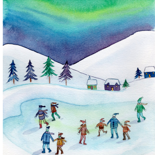 Aliens Go Ice Skating - Special Order
